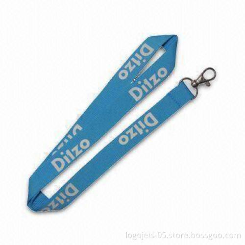 Lanyard with Nickel-plated Clip, Polyester Strap and Carabiner Hook
